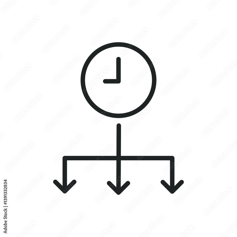Poster time management thin line icons. editable stroke and perfect pixel on transparent background