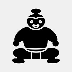 Icon sumo. Japan elements. Icons in glyph style. Good for prints, posters, logo, advertisement, infographics, etc.