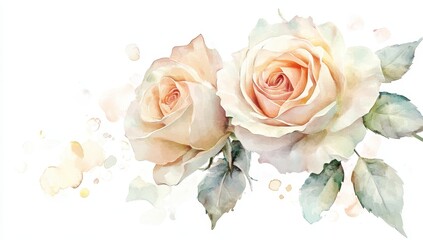 Obraz premium Delicate watercolor roses