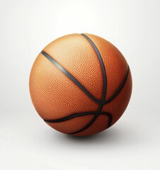 Fototapeta premium Basketball Close Up on a Simple White Background with Shadow