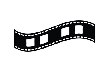 Film strip silhouette on white background