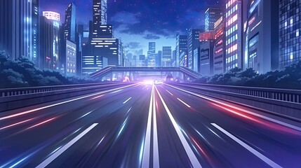 Fototapeta premium Enchanting cityscape at night showcasing illuminated buildings and a starry sky creating a magical urban landscape