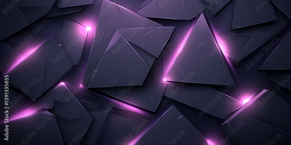 Poster abstract geometric texture with fractured shapes and illuminating highlights