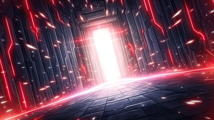 Intimate dark room bathed in striking red lights creating a dramatic and sensual ambiance perfect for evoking emotion and mystery