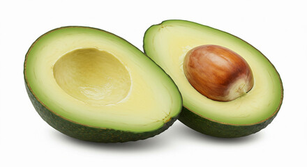 avocado on white background