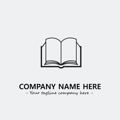 Book illustration black and white for logo company vector image
