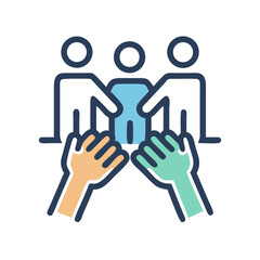 Supportive Team Holding Hands Icon Design