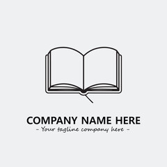 Book illustration black and white for logo company vector image
