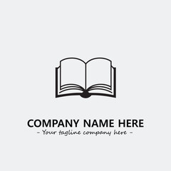 Book illustration black and white for logo company vector image
