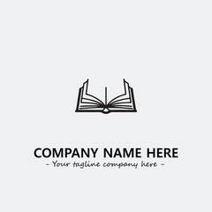 Book illustration black and white for logo company vector image
