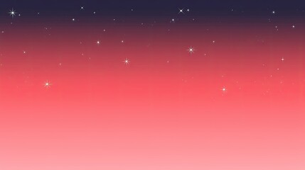 Obraz premium Striking red sky adorned with dazzling stars creating a mesmerizing nighttime scene that invites wonder and imagination