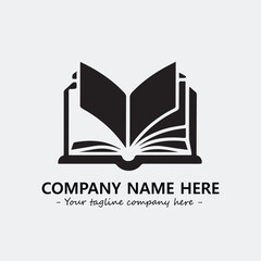 Book illustration black and white for logo company vector image
