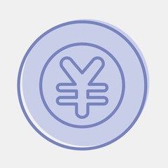 Icon japan yen currency. Japan elements. Icons in two tone style. Good for prints, posters, logo, advertisement, infographics, etc.