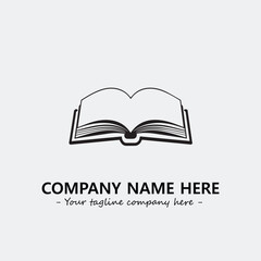 Book illustration black and white for logo company vector image
