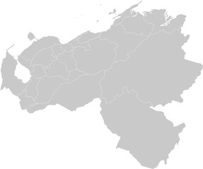 Venezuela administrative vector map with level 1 region boundaries – PPT-compatible & fully editable by region