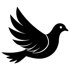 Dove silhouette vector isolated on white background