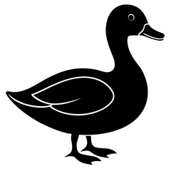 Duck silhouette vector isolated on white background