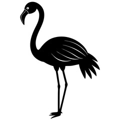 Flamingo silhouette vector isolated on white background