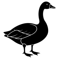Goose silhouette vector isolated on white background