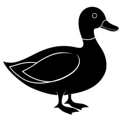 Duck silhouette vector isolated on white background