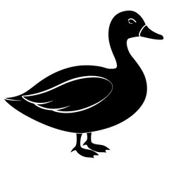 Mallard silhouette vector isolated on white background