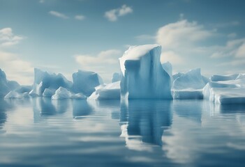 a water antarctica rendering reflection sunny transparent icebergs clear deep antarctic cold 3d day glacé polar arctic iceberg global warming environment ice blue landscape snow sky bright melting