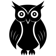 Owl silhouette vector isolated on white background