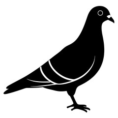 Pigeon silhouette vector isolated on white background