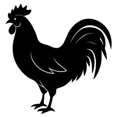 Rooster silhouette vector isolated on white background