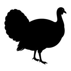 Turkey silhouette vector isolated on white background