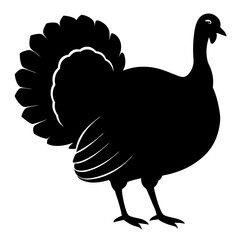 Turkey silhouette vector isolated on white background