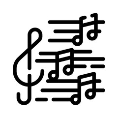 music note line icon
