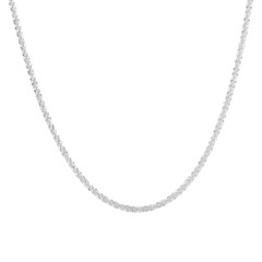 Silver chain on a white background. Jewelry catalog. 
