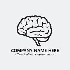 Brain illustration black and white for logo company vector image
