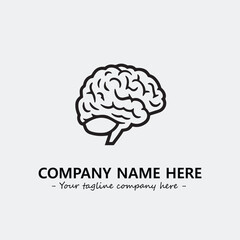 Brain illustration black and white for logo company vector image
