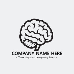 Brain illustration black and white for logo company vector image

