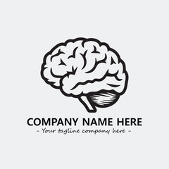 Brain illustration black and white for logo company vector image

