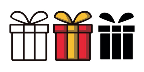 Simple gift box icon set