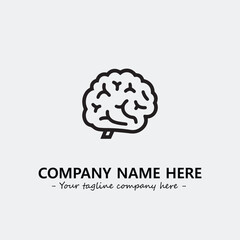 Brain illustration black and white for logo company vector image
