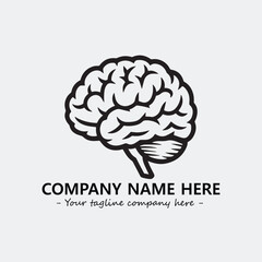 Brain illustration black and white for logo company vector image
