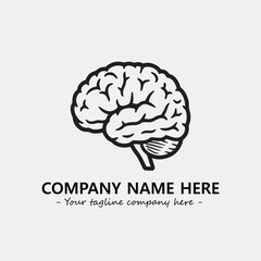 Brain illustration black and white for logo company vector image
