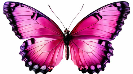 Obraz premium A Vibrant Pink Butterfly With Black Edges Fully Displayed