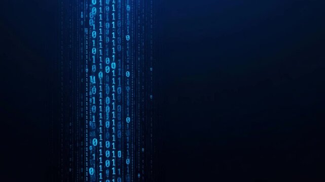 Abstract Blue Binary Code Animation