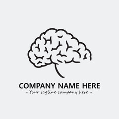 Brain illustration black and white for logo company vector image
