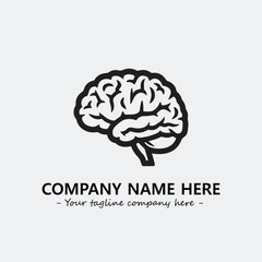 Brain illustration black and white for logo company vector image
