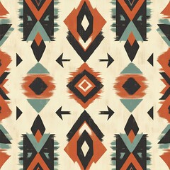 A geometric Navajo-inspired fabric pattern.