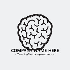 Brain illustration black and white for logo company vector image
