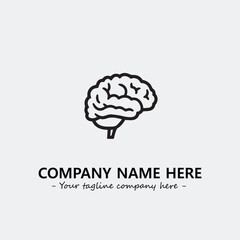 Brain illustration black and white for logo company vector image
