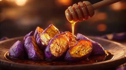 Honey Drizzled Roasted Purple Sweet Potatoes (1)