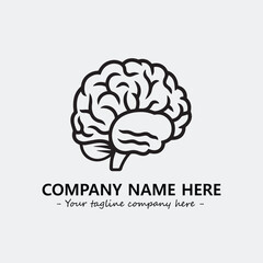 Brain illustration black and white for logo company vector image
